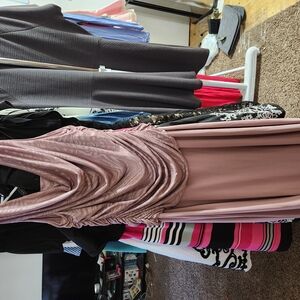 Elegant Pink Draped Dress